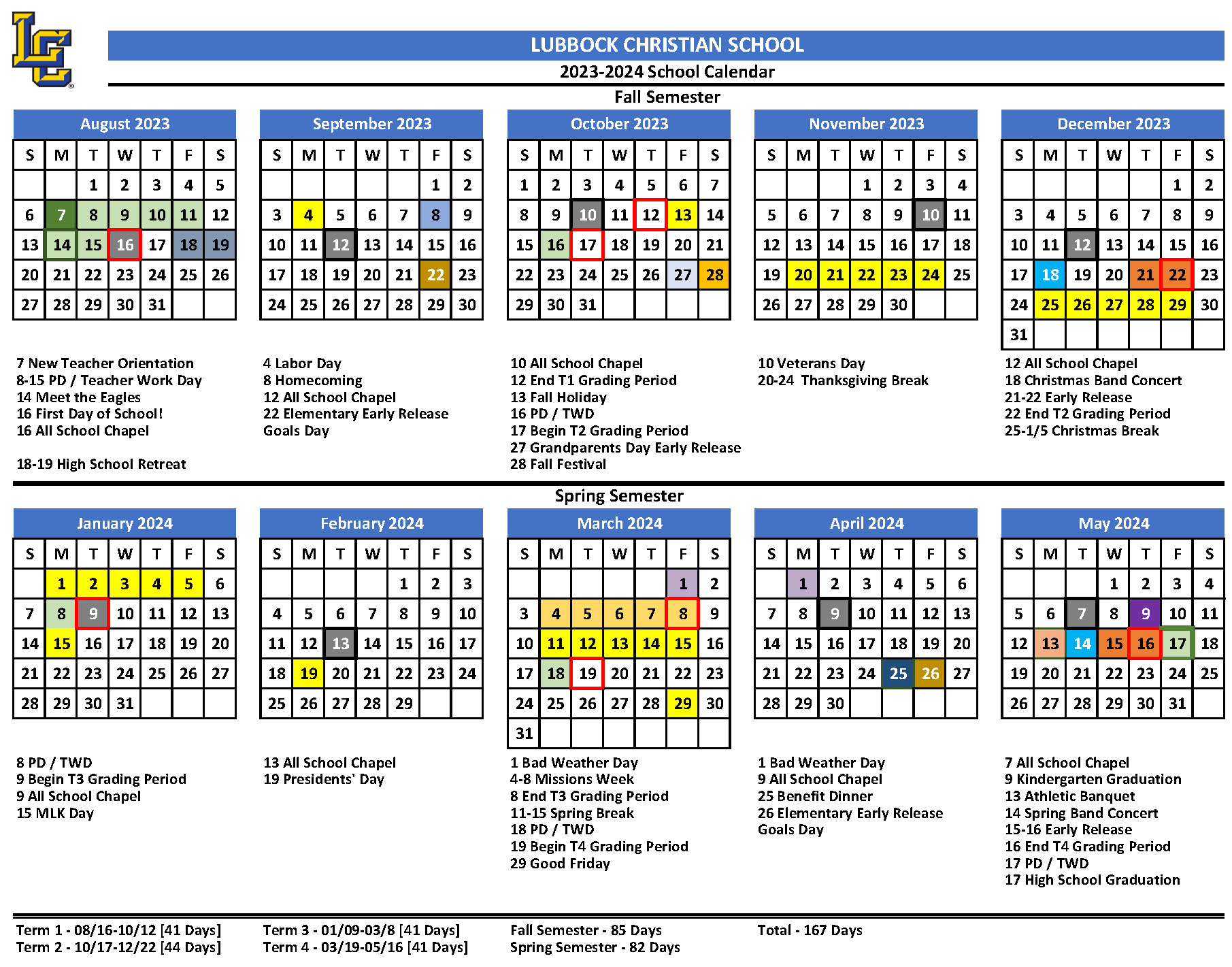 2024 2024 Mobile Christian School Calendar Printable 2024 CALENDAR PRINTABLE